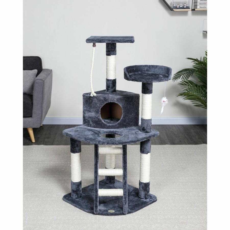 Wholesale * New! Go Pet Club 48 In. Classic Cat Tree Condo With Sisal Covered Posts, Compressed Wood, Faux Fur Finish