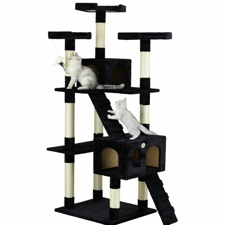 Best * Go Pet Club 72 In. Cat Tree Condo Furniture, Black