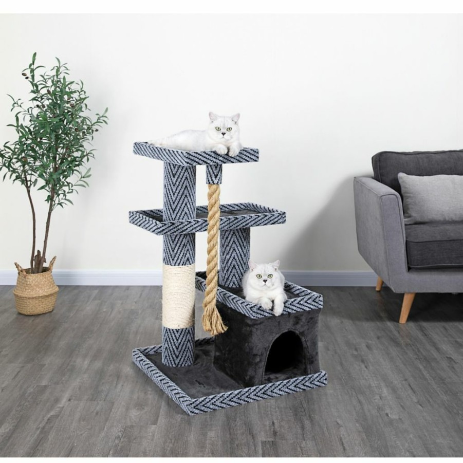 Hot * New! Go Pet Club 38 In. Sequoia Cat Tree Condo With Jungle Rope And Sisal Scratching Post, Carpet, Faux Fur