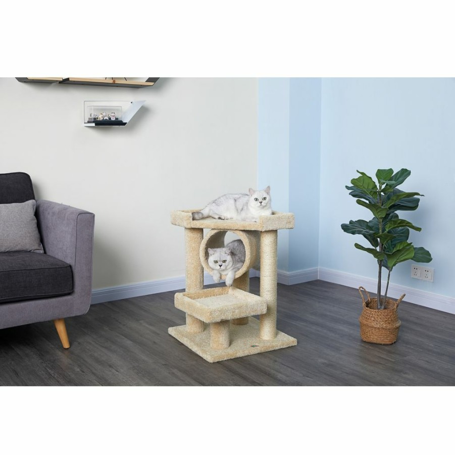 Clearance * Go Pet Club 28 In. Premium Carpeted Cat Tree, Beige