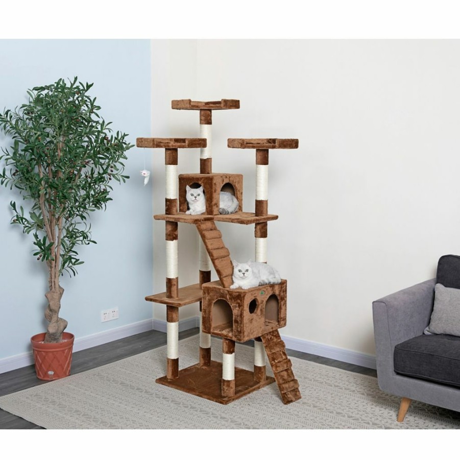 Clearance * Go Pet Club 72 In. Cat Tree Condo Furniture, Brown