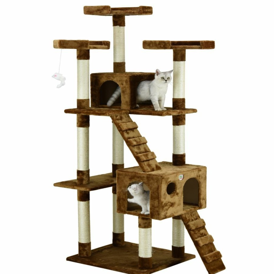 Clearance * Go Pet Club 72 In. Cat Tree Condo Furniture, Brown