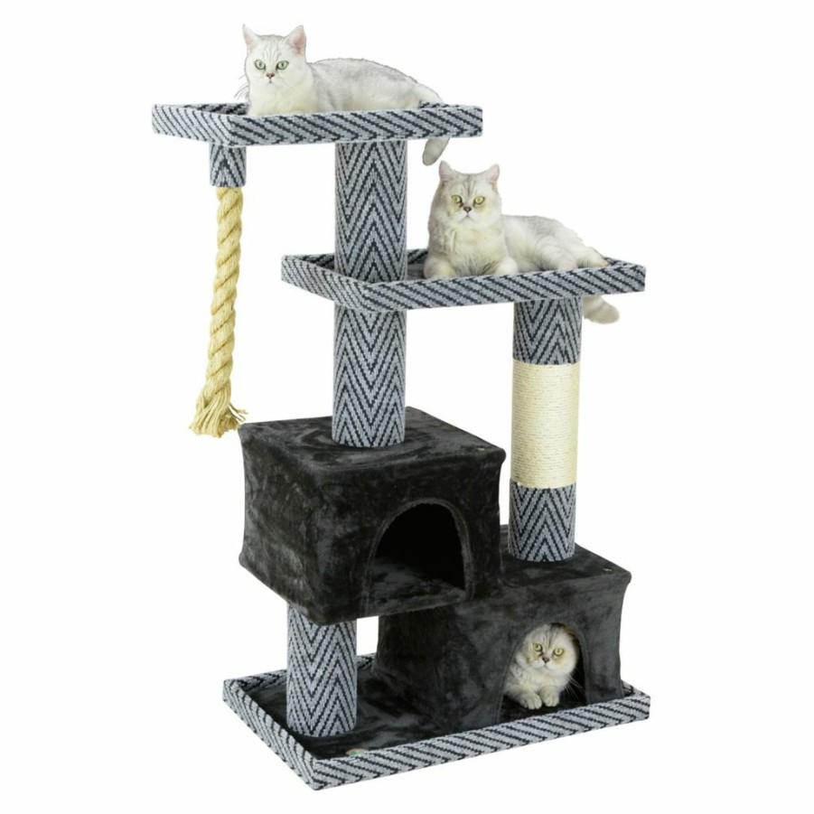 Wholesale * New! Go Pet Club 49 In. Sequoia Cat Tree House With Jungle Rope And Sisal Scratching Post, Carpet, Faux Fur