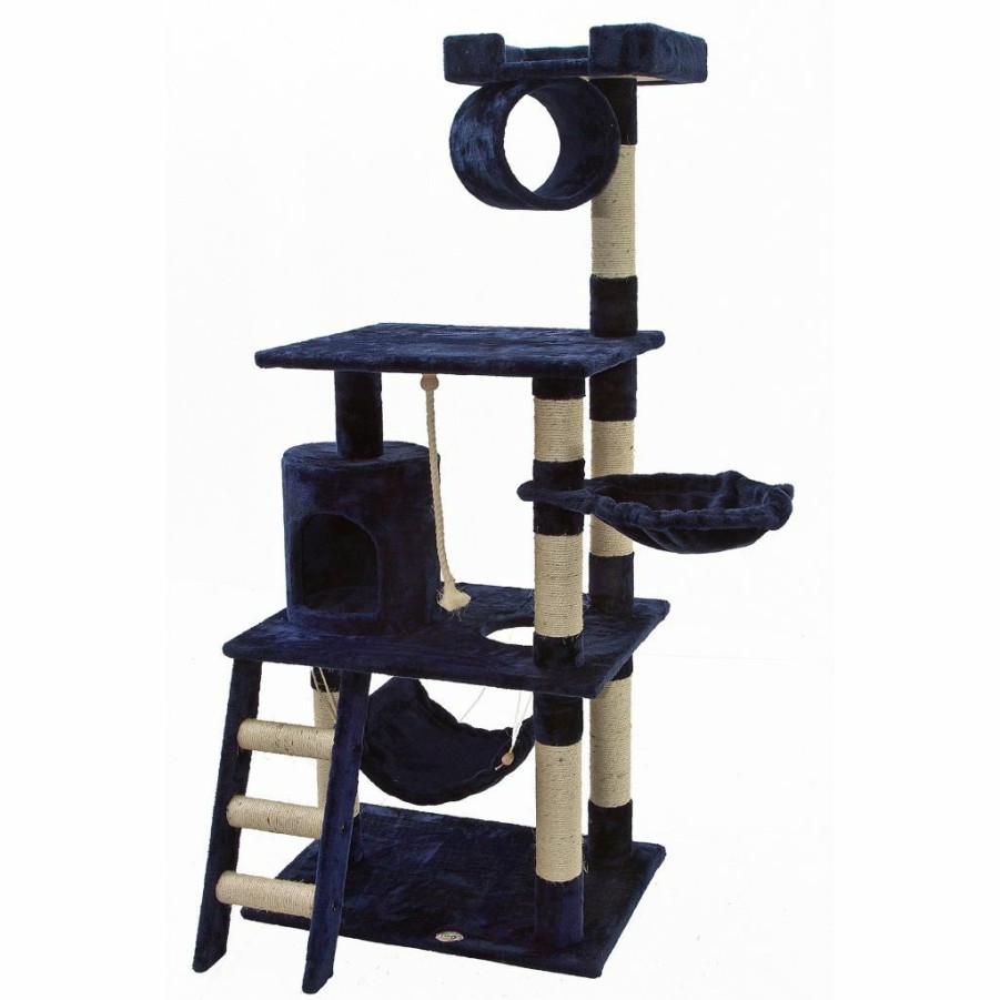 New * Go Pet Club 62 In. Cat Tree Condo Furniture, Blue