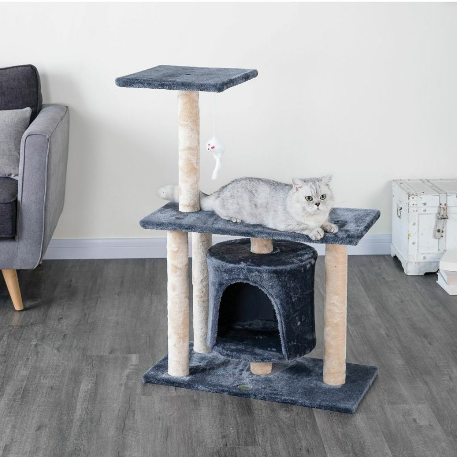 Hot * Go Pet Club 39 In. Kitten Cat Tree Condo, Compressed Wood, Faux Fur Finish