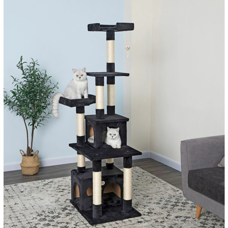 Best * Go Pet Club 67.25 In. Cat Tree Furniture Condo, Black