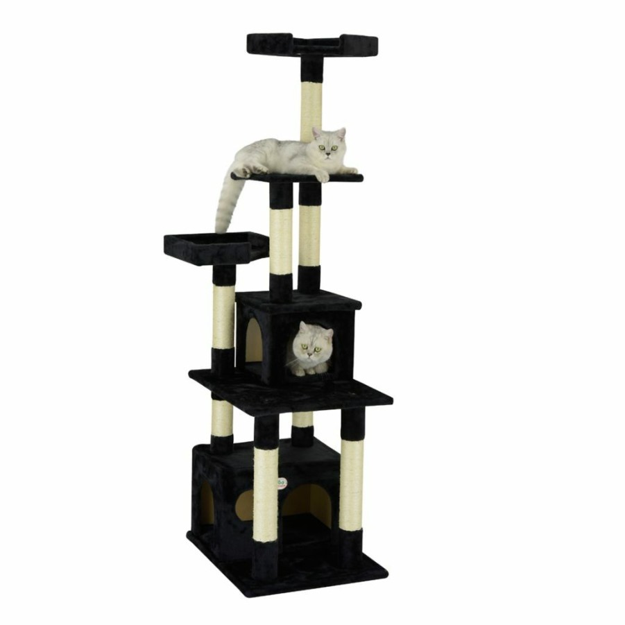 Best * Go Pet Club 67.25 In. Cat Tree Furniture Condo, Black