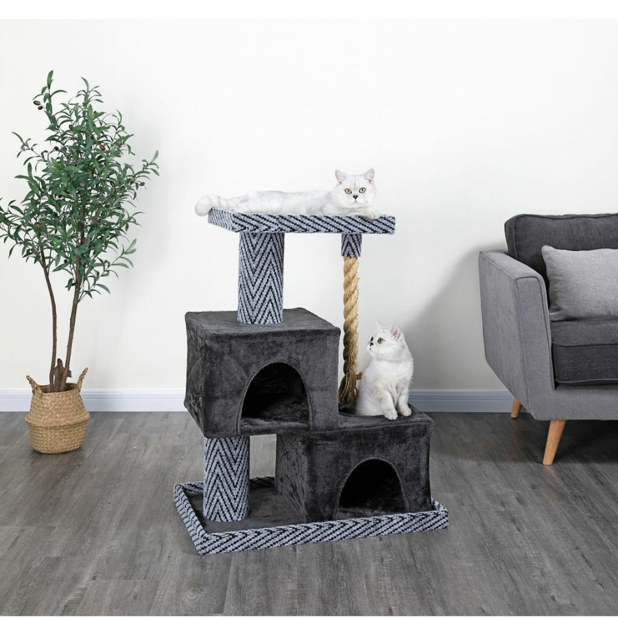 New * New! Go Pet Club 37 In. Sequoia Cat Tree House With Jungle Rope, Carpet, Faux Fur