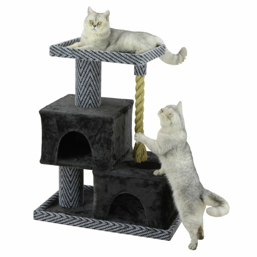 New * New! Go Pet Club 37 In. Sequoia Cat Tree House With Jungle Rope, Carpet, Faux Fur