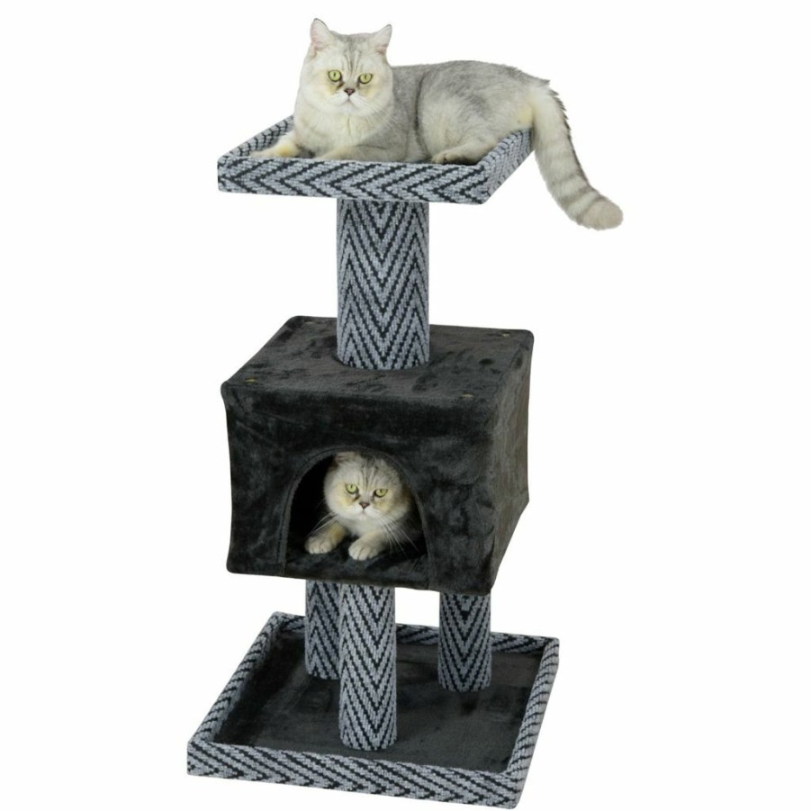 Best * New! Go Pet Club 37.25 In. Sequoia Cat Tree Condo, Carpet, Faux Fur