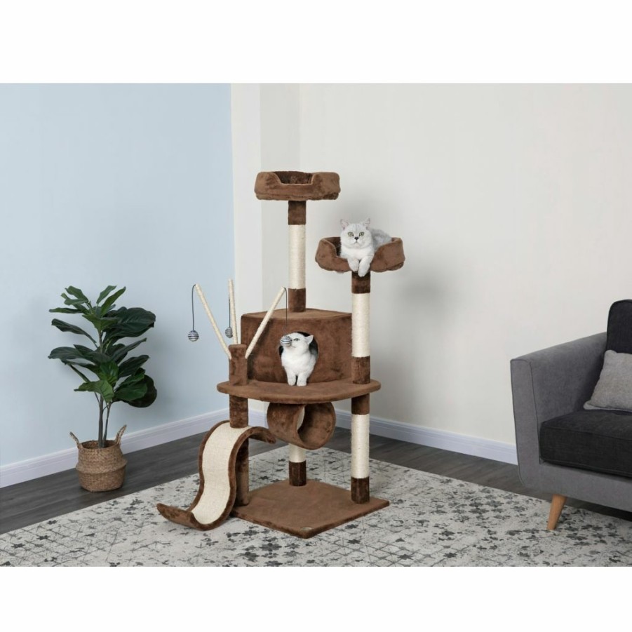 Hot * Go Pet Club 55 In. Cat Tree Condo Furniture, Brown