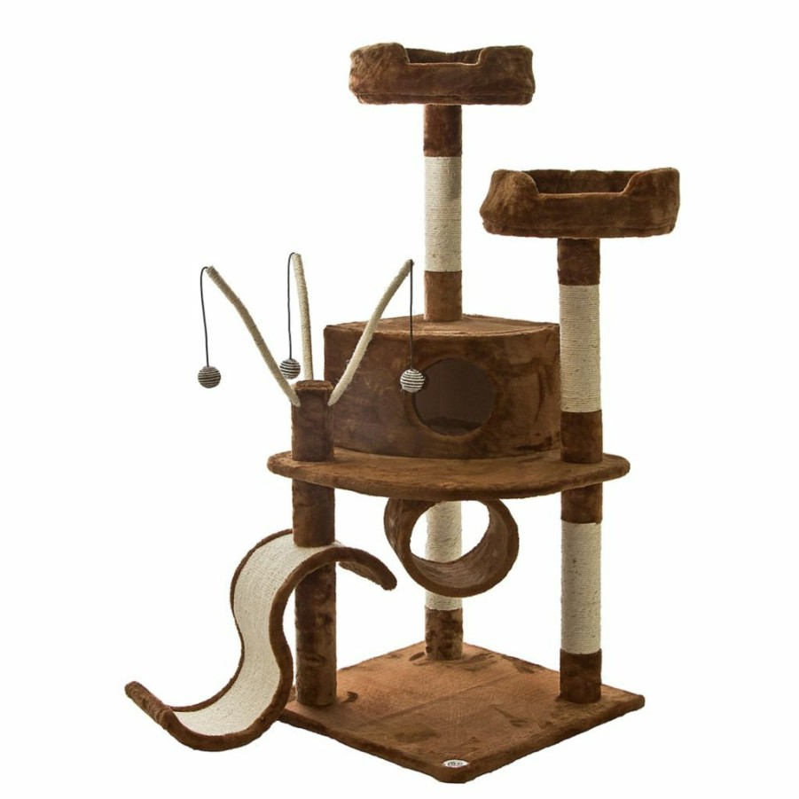 Hot * Go Pet Club 55 In. Cat Tree Condo Furniture, Brown