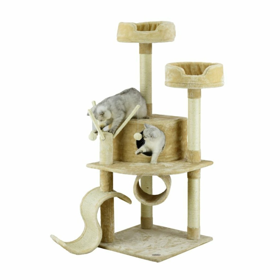 Hot * Go Pet Club 55 In. Cat Tree Condo Furniture, Beige