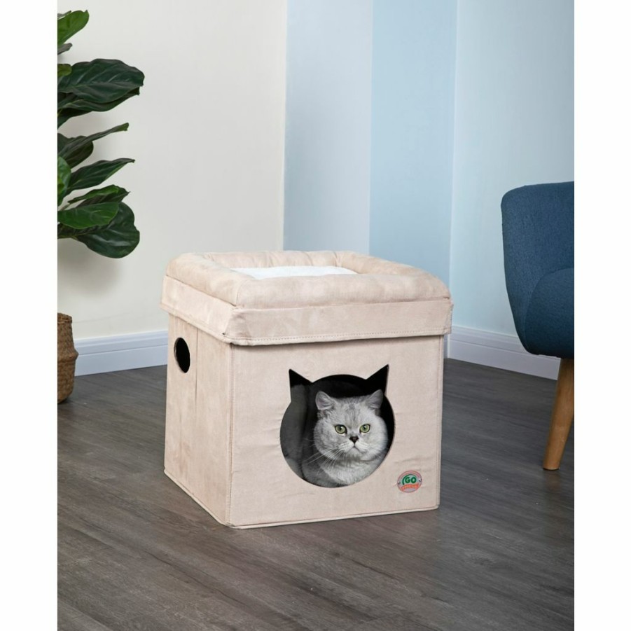 Wholesale * New! Go Pet Club 16.5 In. Comfy Cat Cube Bed With Cat Face