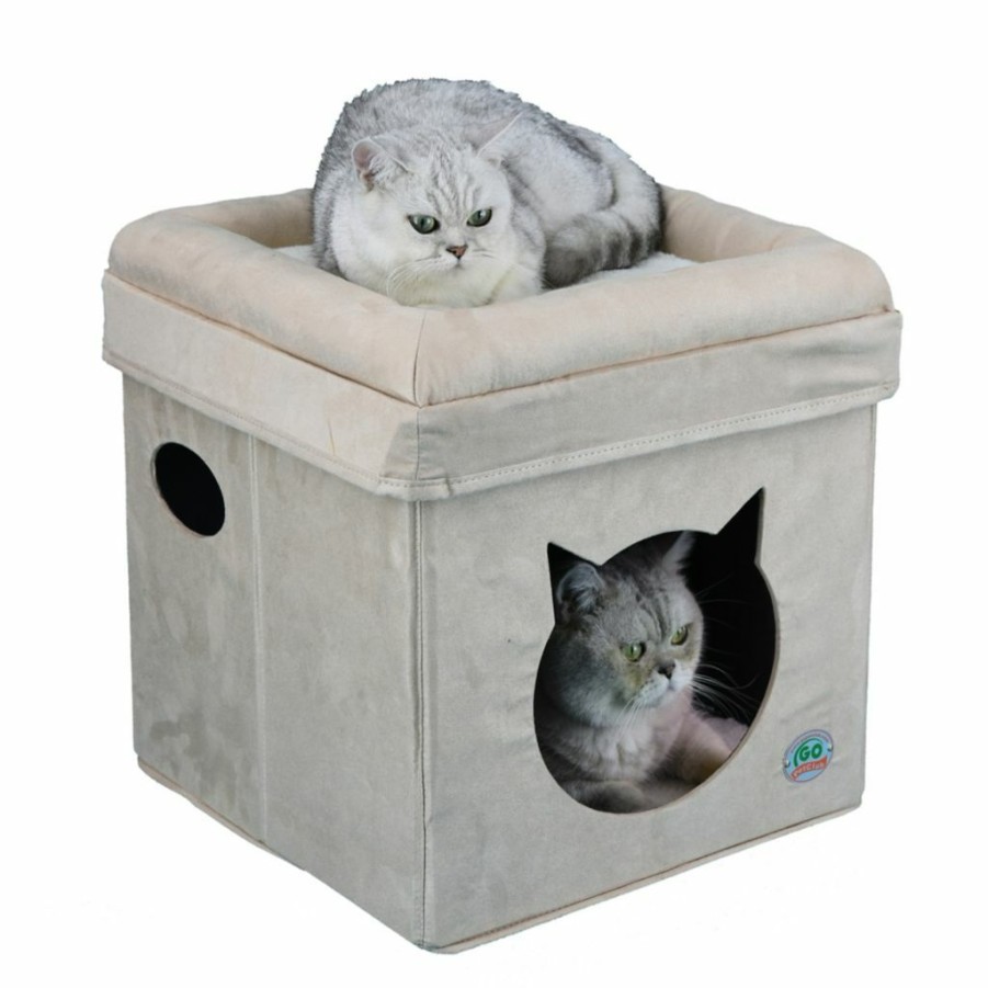 Wholesale * New! Go Pet Club 16.5 In. Comfy Cat Cube Bed With Cat Face