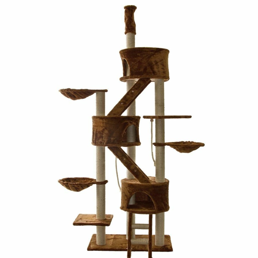 Best * Go Pet Club 106 In. Brown Cat Tree Condo Furniture