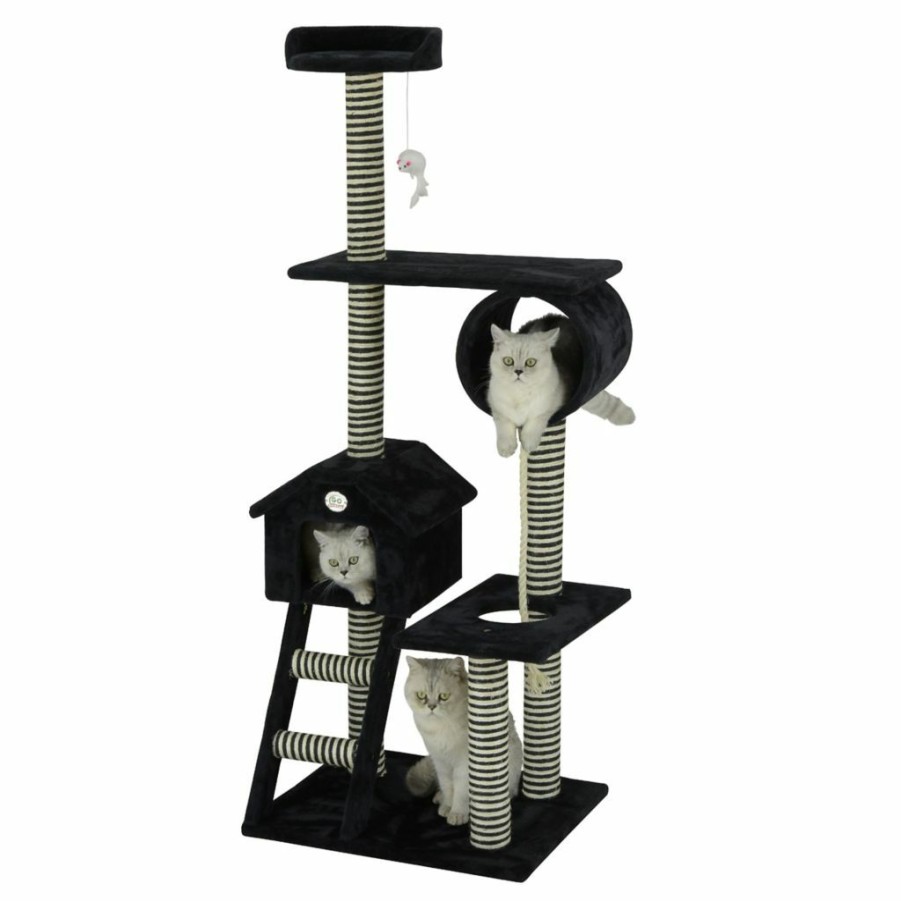 Online * Go Pet Club 60 In. Cat Tree Condo Furniture, Black