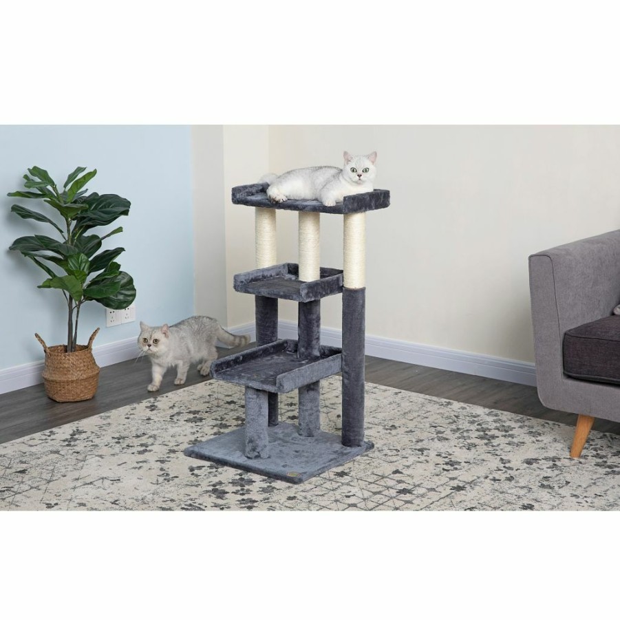 Clearance * New! Go Pet Club 35 In. Classic Cat Tree Steps With Sisal Covered Posts, Compressed Wood, Faux Fur Finish