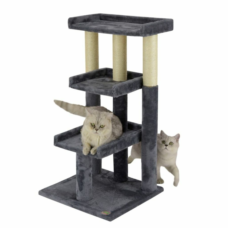 Clearance * New! Go Pet Club 35 In. Classic Cat Tree Steps With Sisal Covered Posts, Compressed Wood, Faux Fur Finish