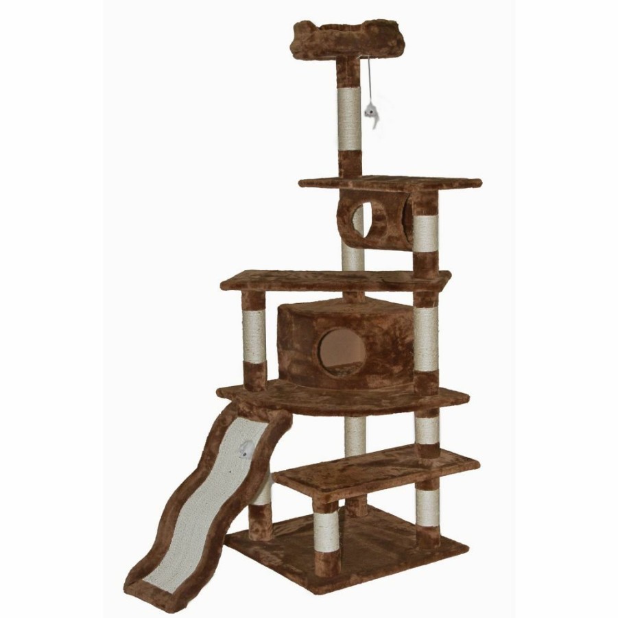 New * Go Pet Club 70 In. Cat Tree Condo Furniture, Brown