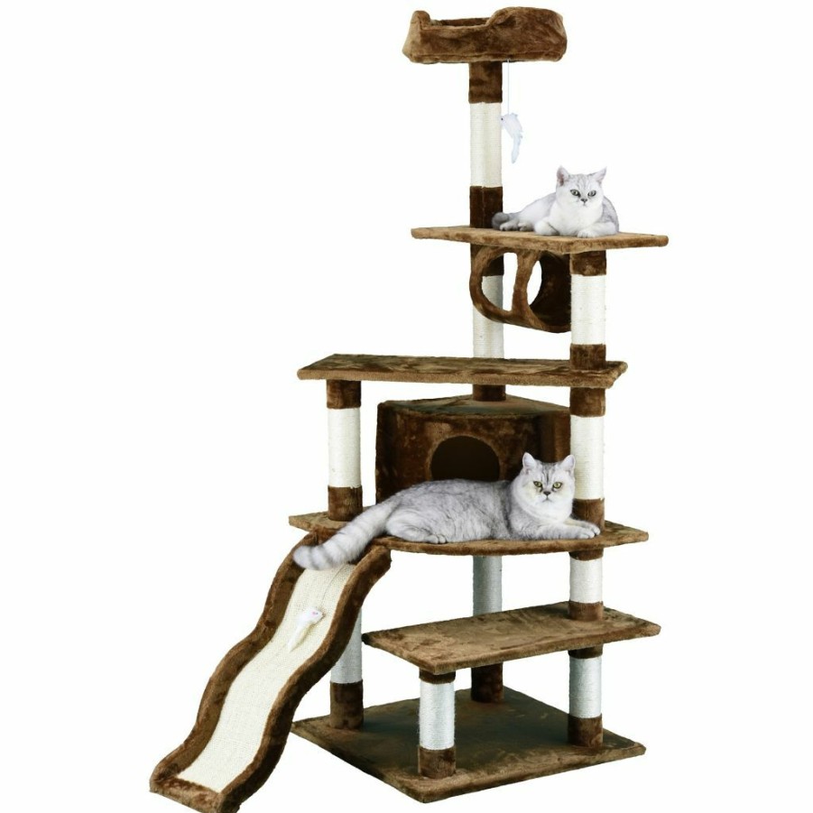 New * Go Pet Club 70 In. Cat Tree Condo Furniture, Brown