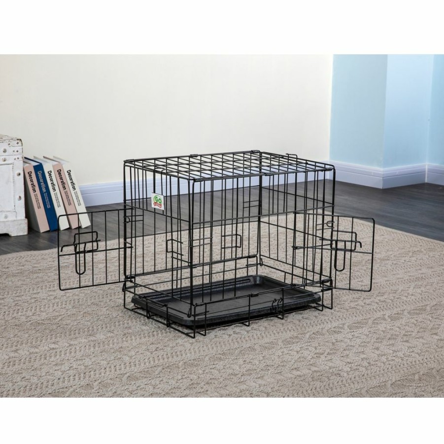 New * Go Pet Club 2-Door Metal Dog Crate With Divider, 24 In.