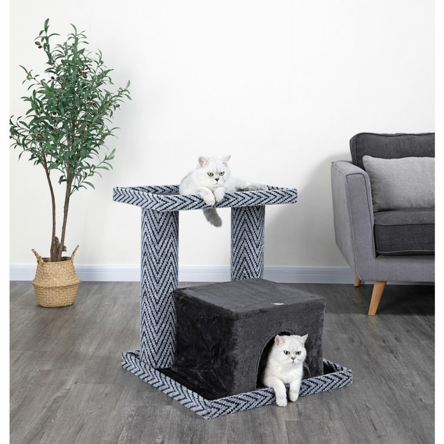 Online * New! Go Pet Club 26.25 In. Sequoia Cat Tree Condo, Carpet, Faux Fur