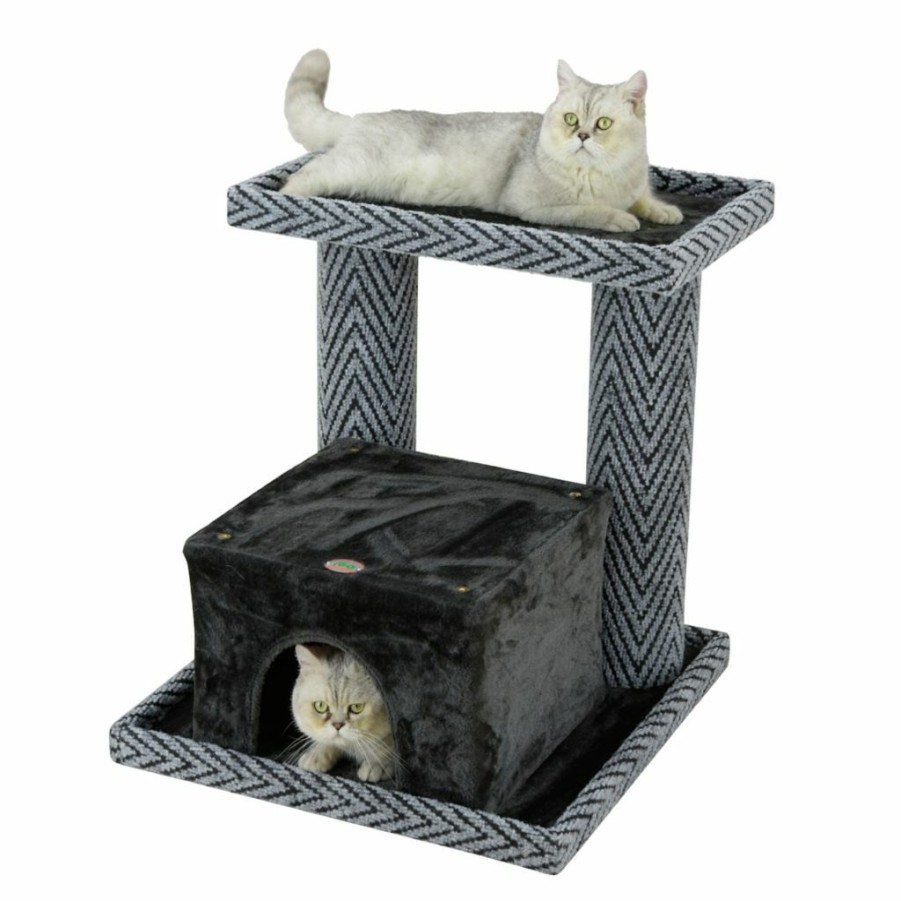 Online * New! Go Pet Club 26.25 In. Sequoia Cat Tree Condo, Carpet, Faux Fur