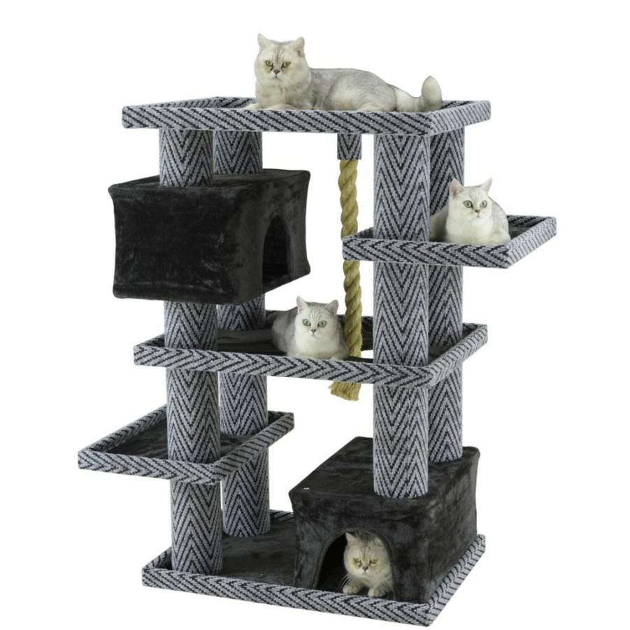 Best * New! Go Pet Club 50.5 In. Sequoia Cat Tree House With Jungle Rope, Carpet, Faux Fur