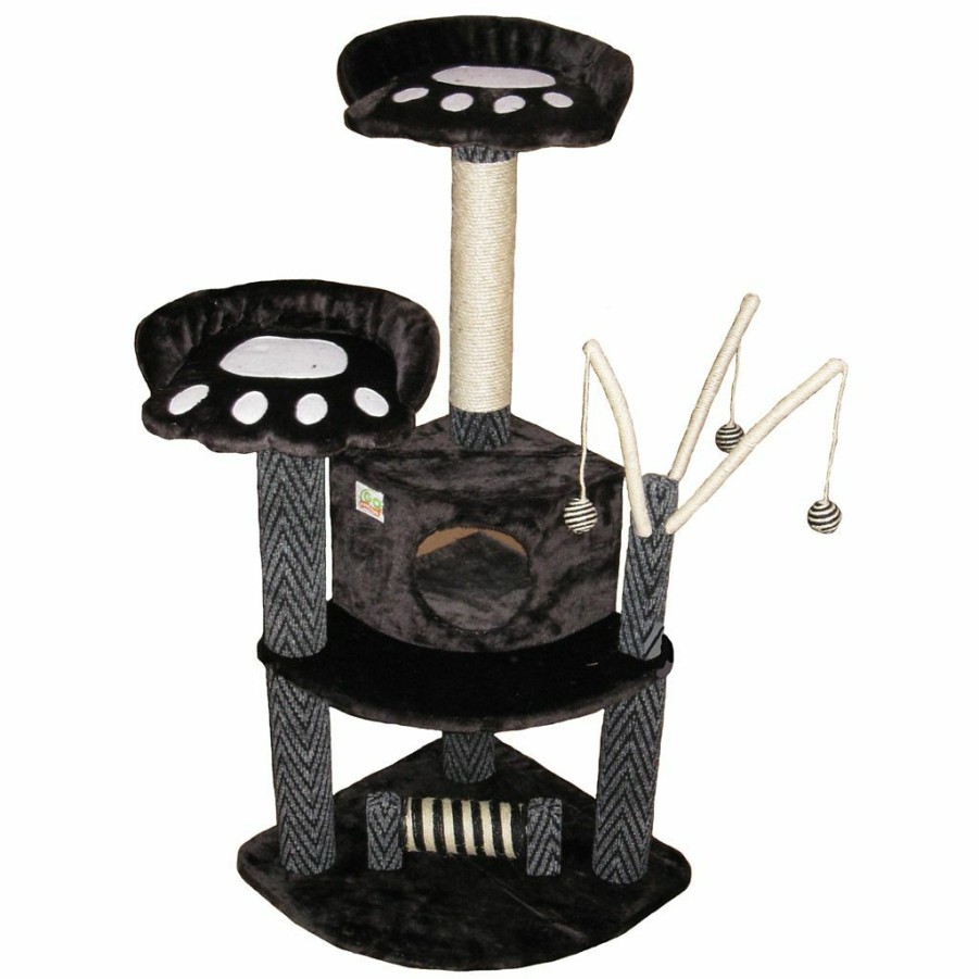 New * Go Pet Club 50 In. Cat Tree Condo Furniture, Black