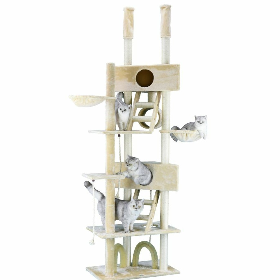 New * Go Pet Club 106 In. Cat Tree, Beige