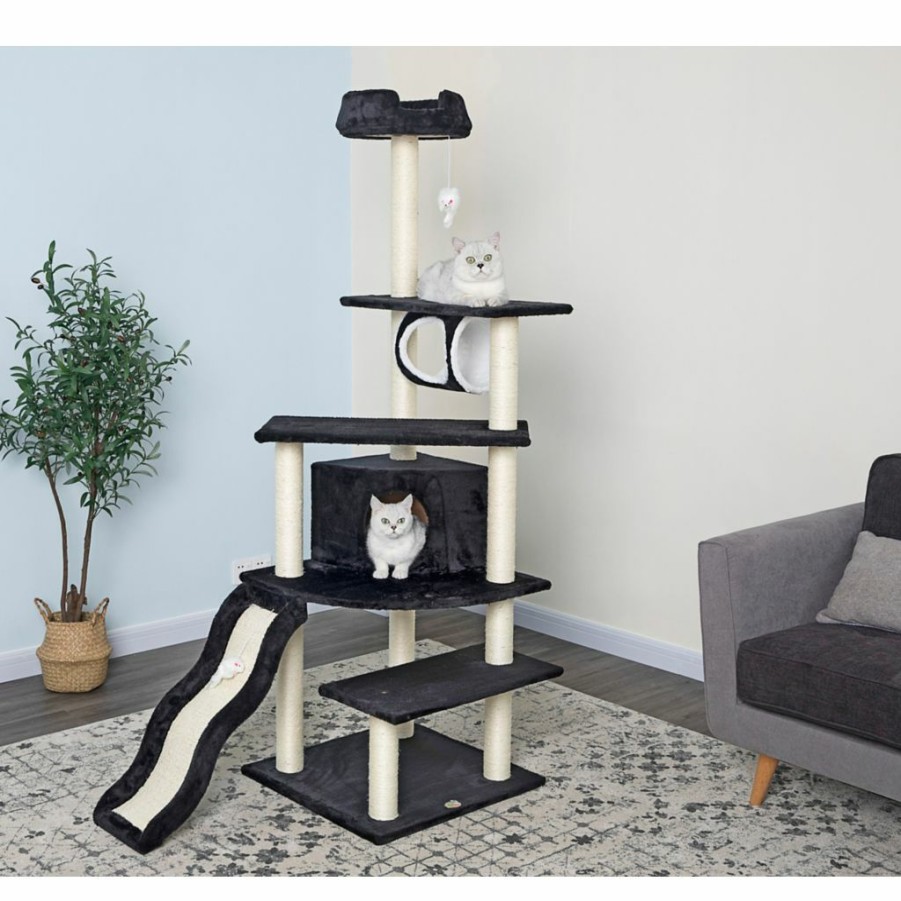 Wholesale * Go Pet Club 70 In. Cat Tree Condo Furniture, Black