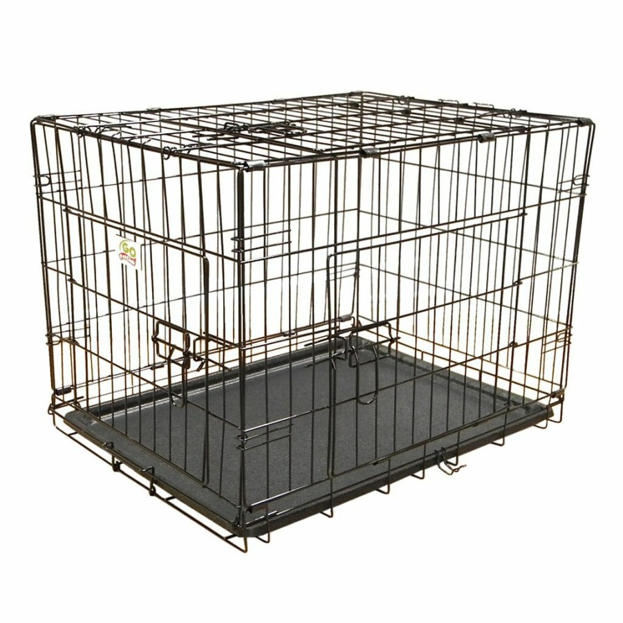 Clearance * Go Pet Club 3-Door Metal Dog Crate With Divider, 48 In.