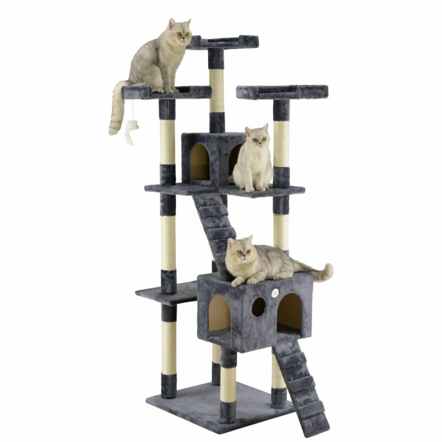 Best * New! Go Pet Club 72 In. Classic Cat Tree Furniture With Sisal Scratching Posts, Compressed Wood, Faux Fur Finish