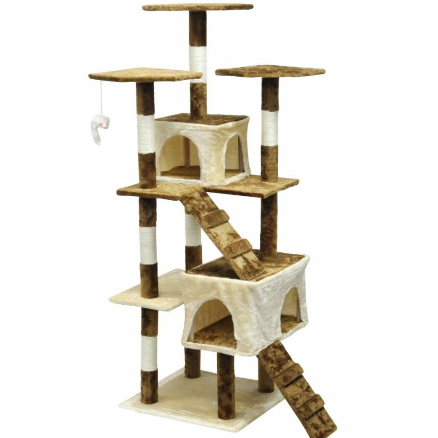 Best * Go Pet Club 63 In. Homessity Cat Tree House Condo Bed Scratching Post Furniture