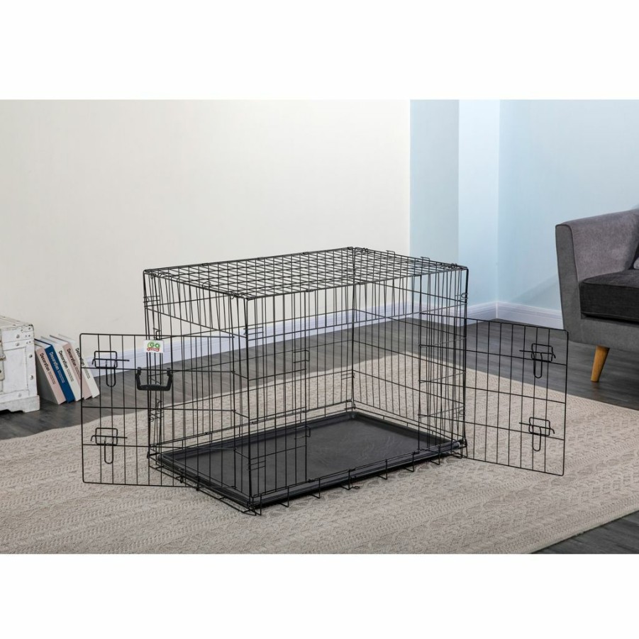 Hot * Go Pet Club 2-Door Metal Dog Crate With Divider, 36 In.