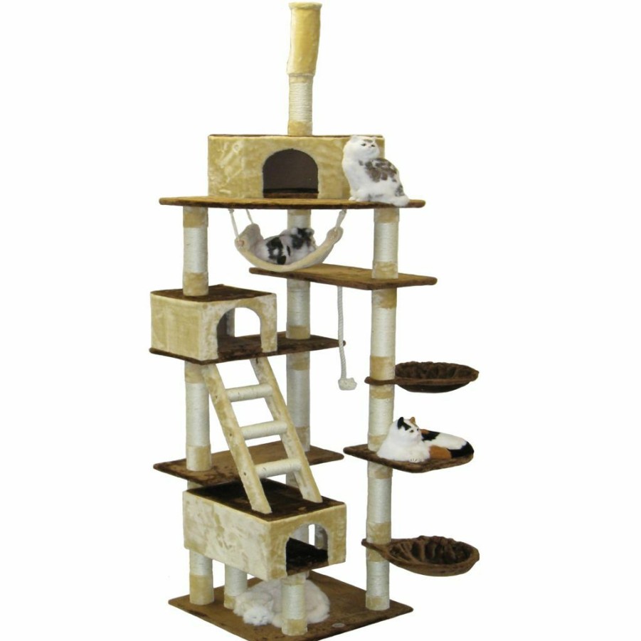 Hot * Go Pet Club 108 In. Cat Furniture Condo Tree, Beige/Brown