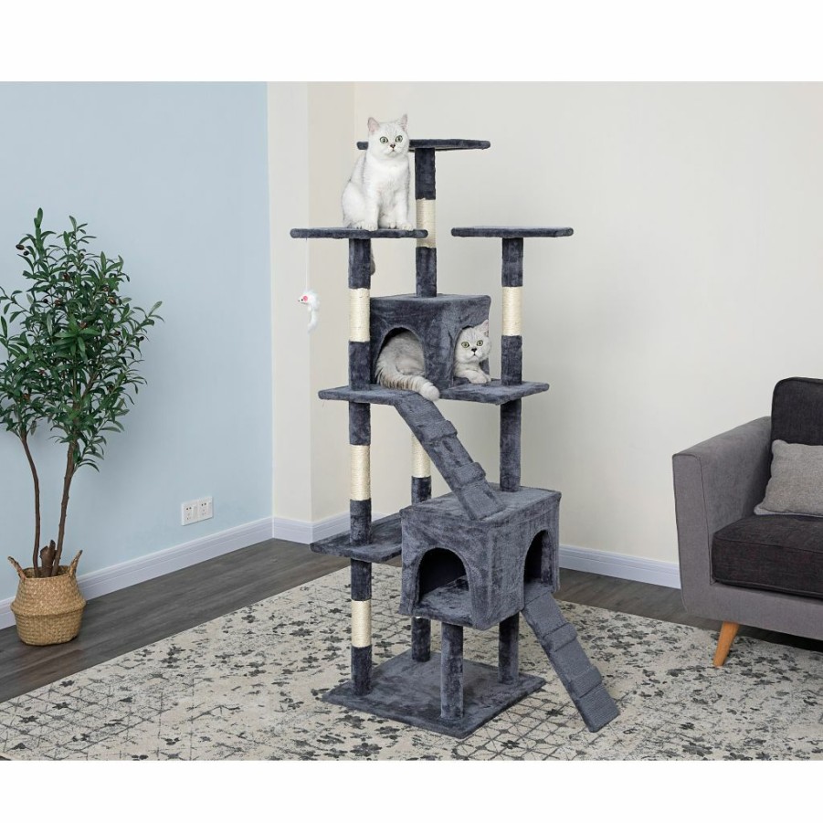 Wholesale * New! Go Pet Club 63 In. Economical Cat Tree With Sisal Scratching Posts, Compressed Wood, Faux Fur Finish