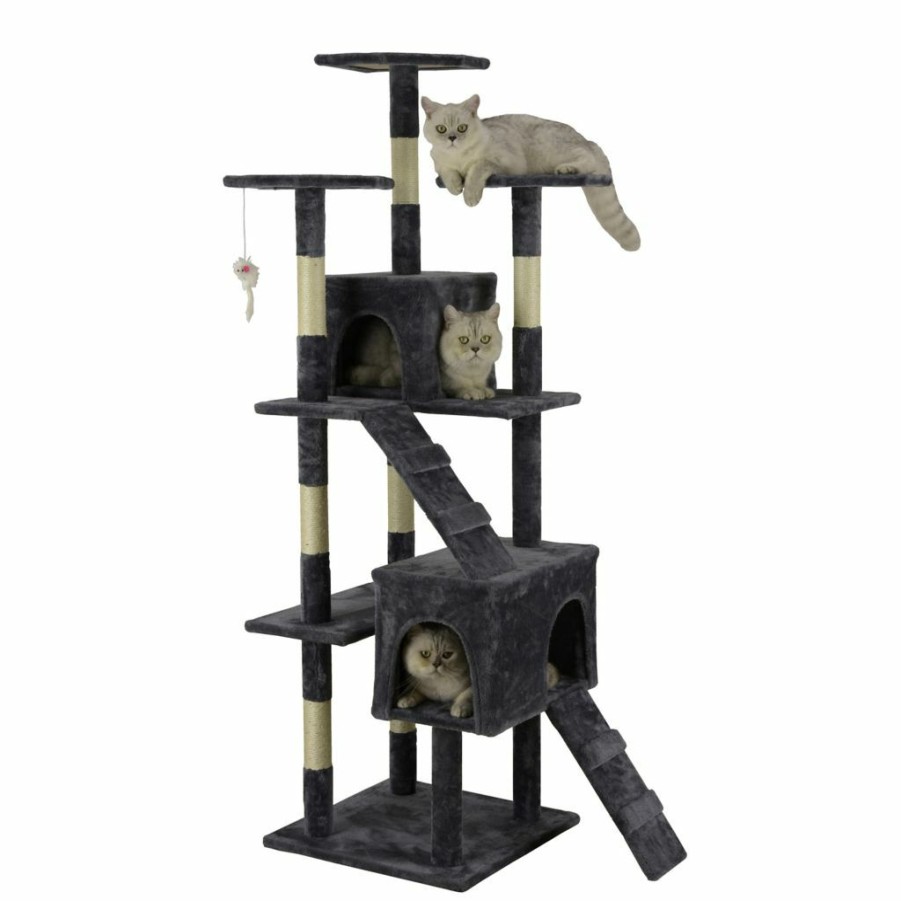 Wholesale * New! Go Pet Club 63 In. Economical Cat Tree With Sisal Scratching Posts, Compressed Wood, Faux Fur Finish