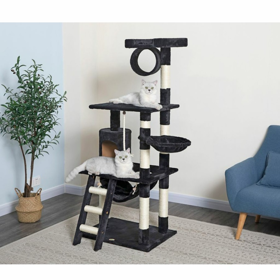 Wholesale * Go Pet Club 62 In. Cat Tree Condo Furniture, Black