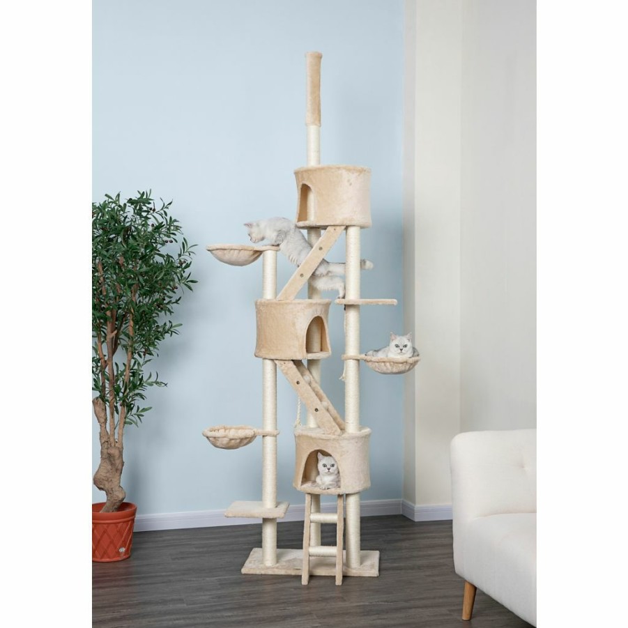 New * Go Pet Club 106 In. Cat Tree Condo, Beige