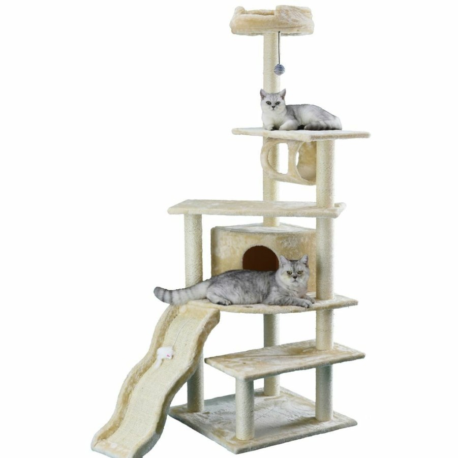 Wholesale * Go Pet Club 70 In. Cat Tree Condo Furniture, Beige