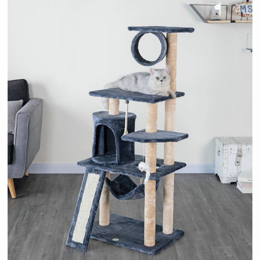 Best * Go Pet Club 53 In. Kitten Cat Tree Condo With Scratching Board, Compressed Wood, Faux Fur Finish