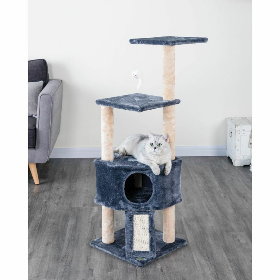 Hot * Go Pet Club 46 In. Kitten Cat Tree With Scratching Board, Compressed Wood, Faux Fur Finish