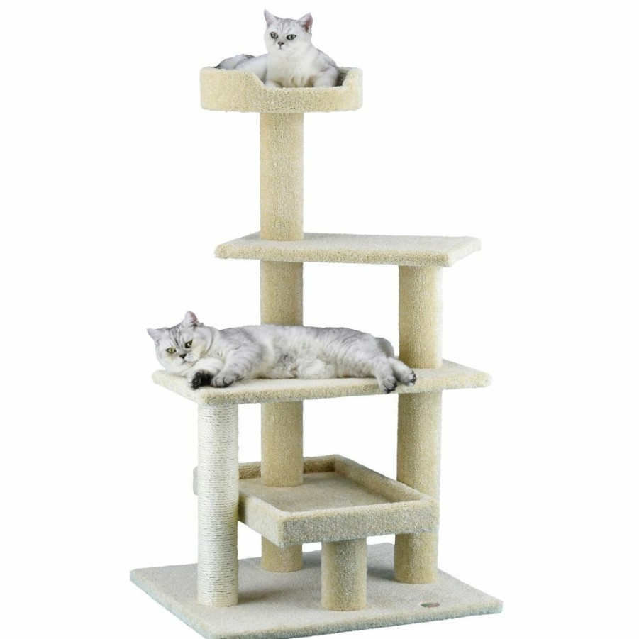 Best * Go Pet Club 52 In. Premium Carpeted Cat Tree, Beige