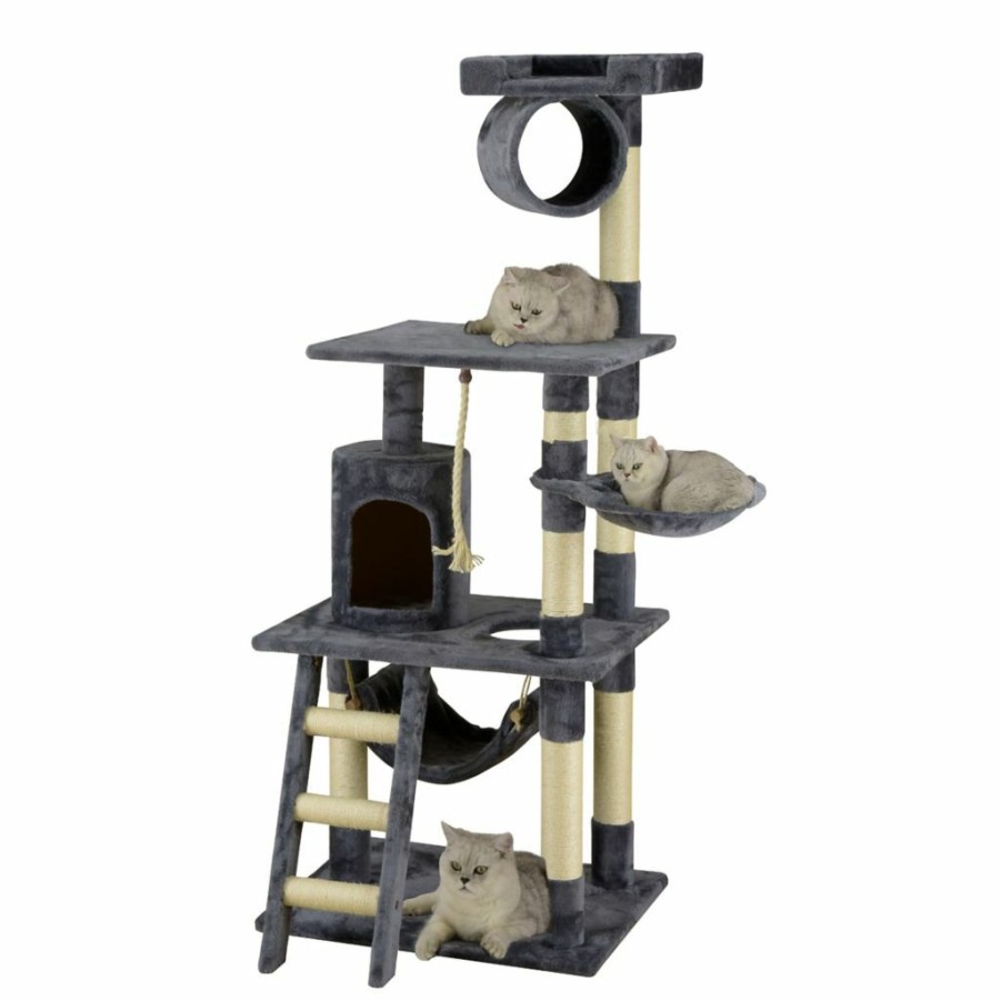 Wholesale * New! Go Pet Club 62 In. Classic Cat Tree With Sisal Covered Posts, Compressed Wood, Faux Fur Finish